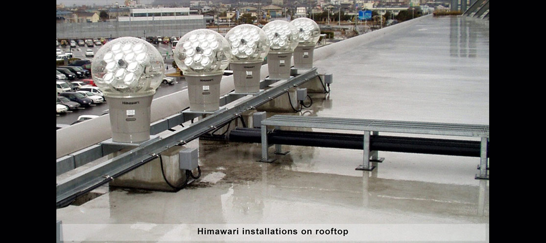 Rooftop installation of Himawari natural daylight system in UAE