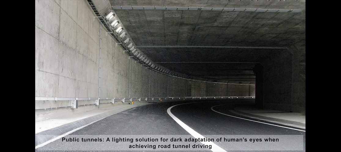 Public tunnel illuminated using Himawari natural daylight system
