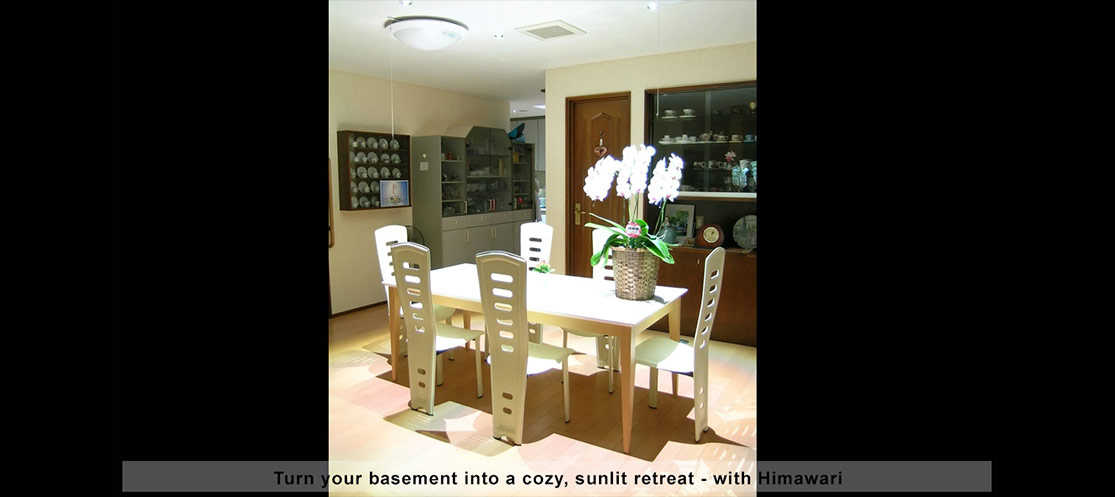 Basement transformed with Himawari solar natural lighting system